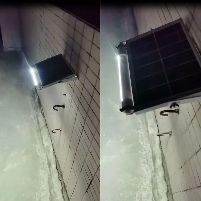 installing outdoor flood lights under eaves